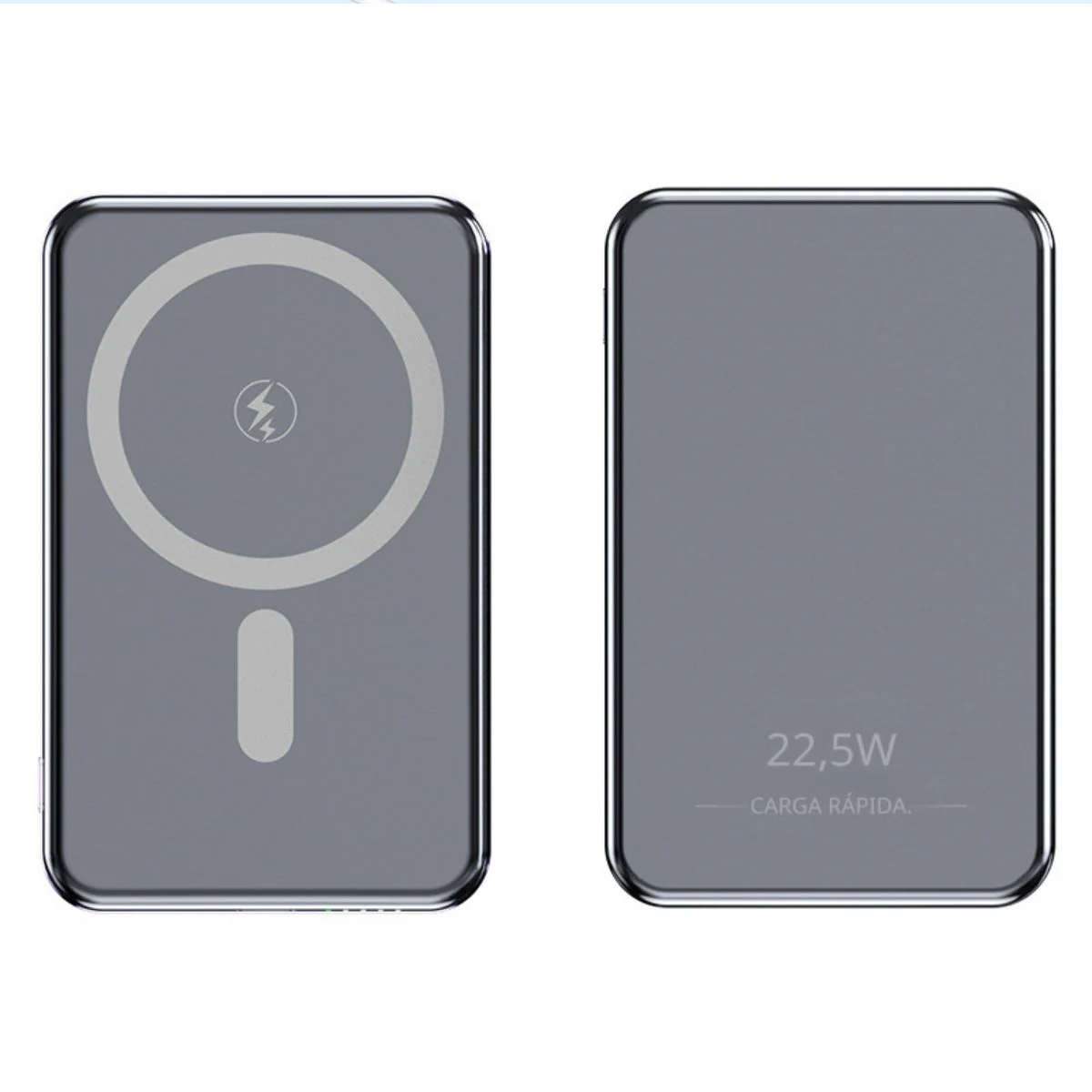 Power Bank Magnético Portátil Gris 10,000Mah 15W Carga Rápida. Ideal Con Android Y Apple. Bateria Cargador Portátil Celular. - Image 3