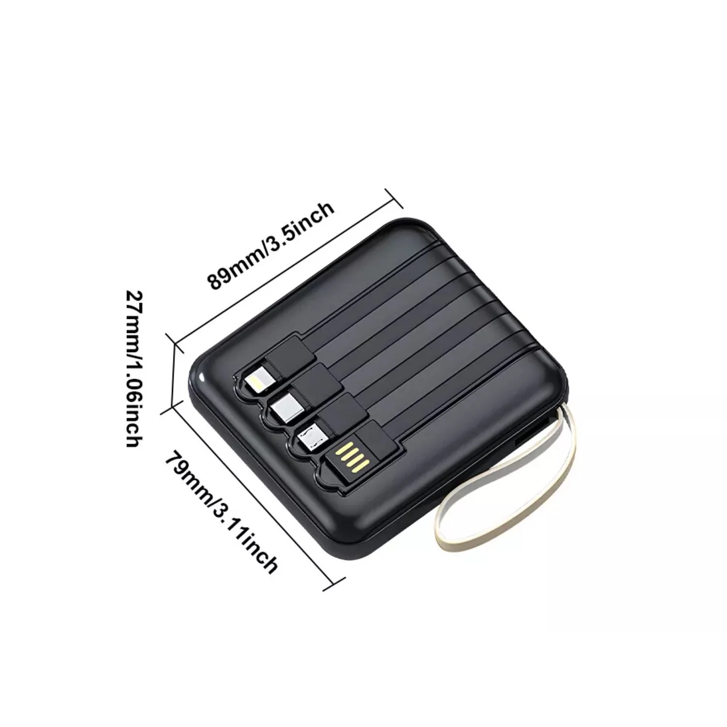 Power Bank Portátil Negro 10000Mah 10W Carga Rápida  2 En 1, Pantalla LED. Ideal Con Android Y Apple. Bateria Cargador Portátil Celular - Image 5