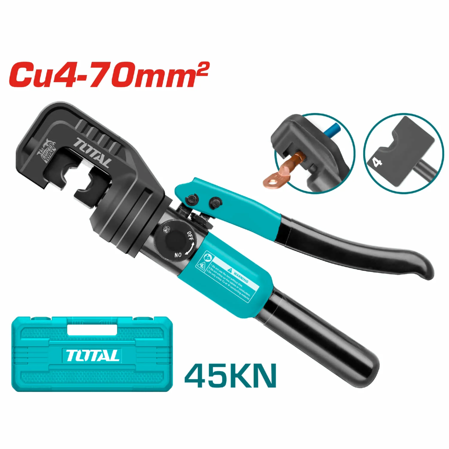 Prensa Hidráulica, Tamaño: 4-70Mm2; Presión De Trabajo:45 KN, Corte: 11 Mm, Corte Hexagonal