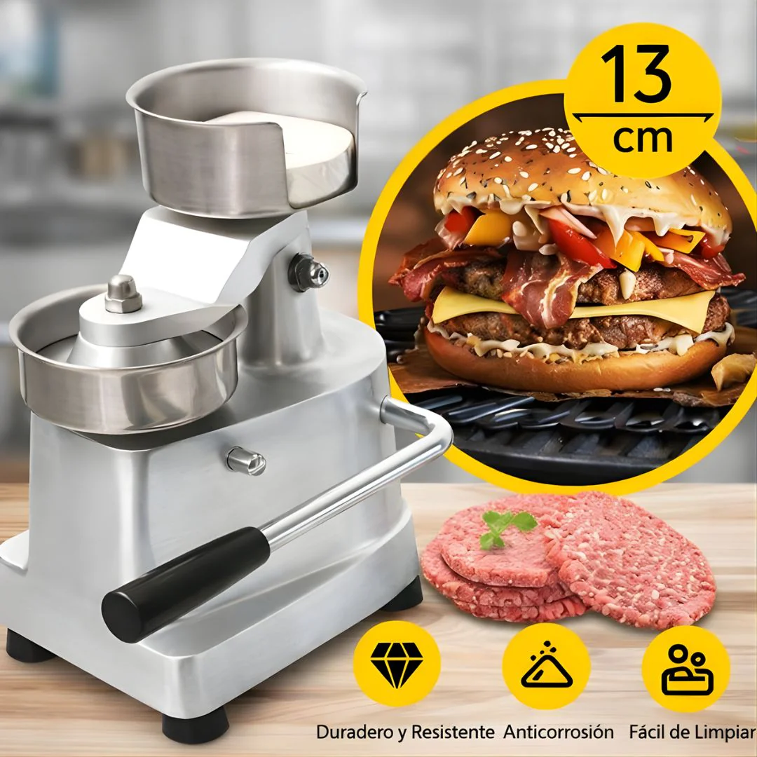 Prensa Manual Para Hamburguesas 13Cm (5") De Aluminio. Moldeador Formador De Carne.