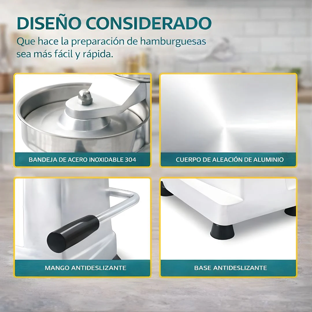 Prensa Manual Para Hamburguesas 13Cm (5") De Aluminio. Moldeador Formador De Carne. - Image 2