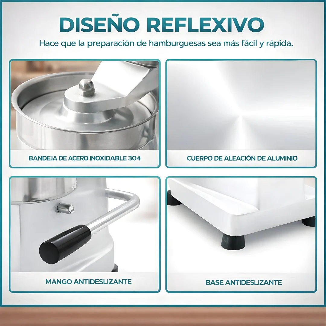 Prensa Manual Para Hamburguesas 15Cm (6") De Aluminio. Moldeador Formador De Carne. - Image 2