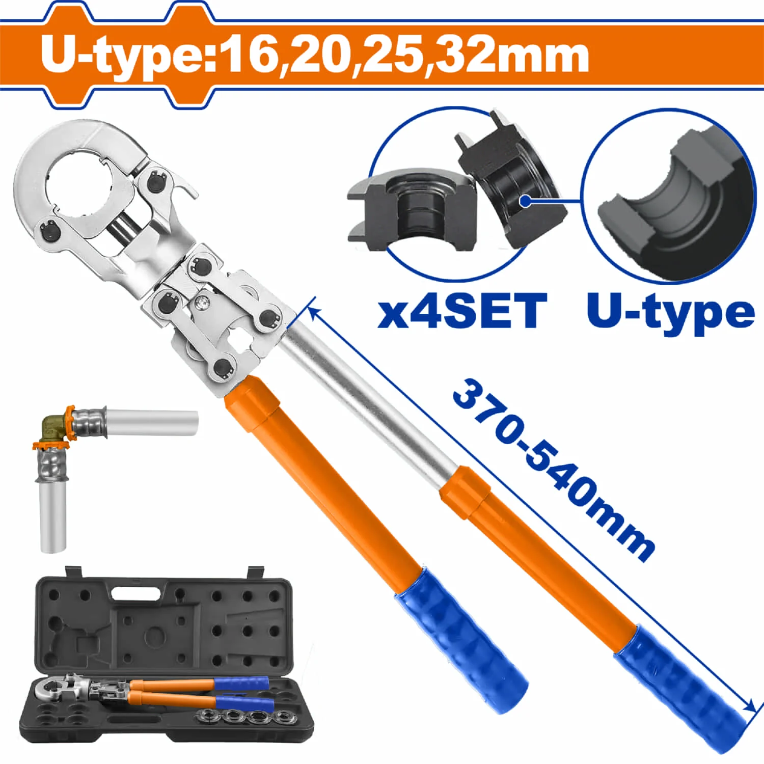 Prensa Manual Para Tubos Pex U16-32Mm Fuerza De Sujeción ≥40 Kn Alicate De Prensado Manual