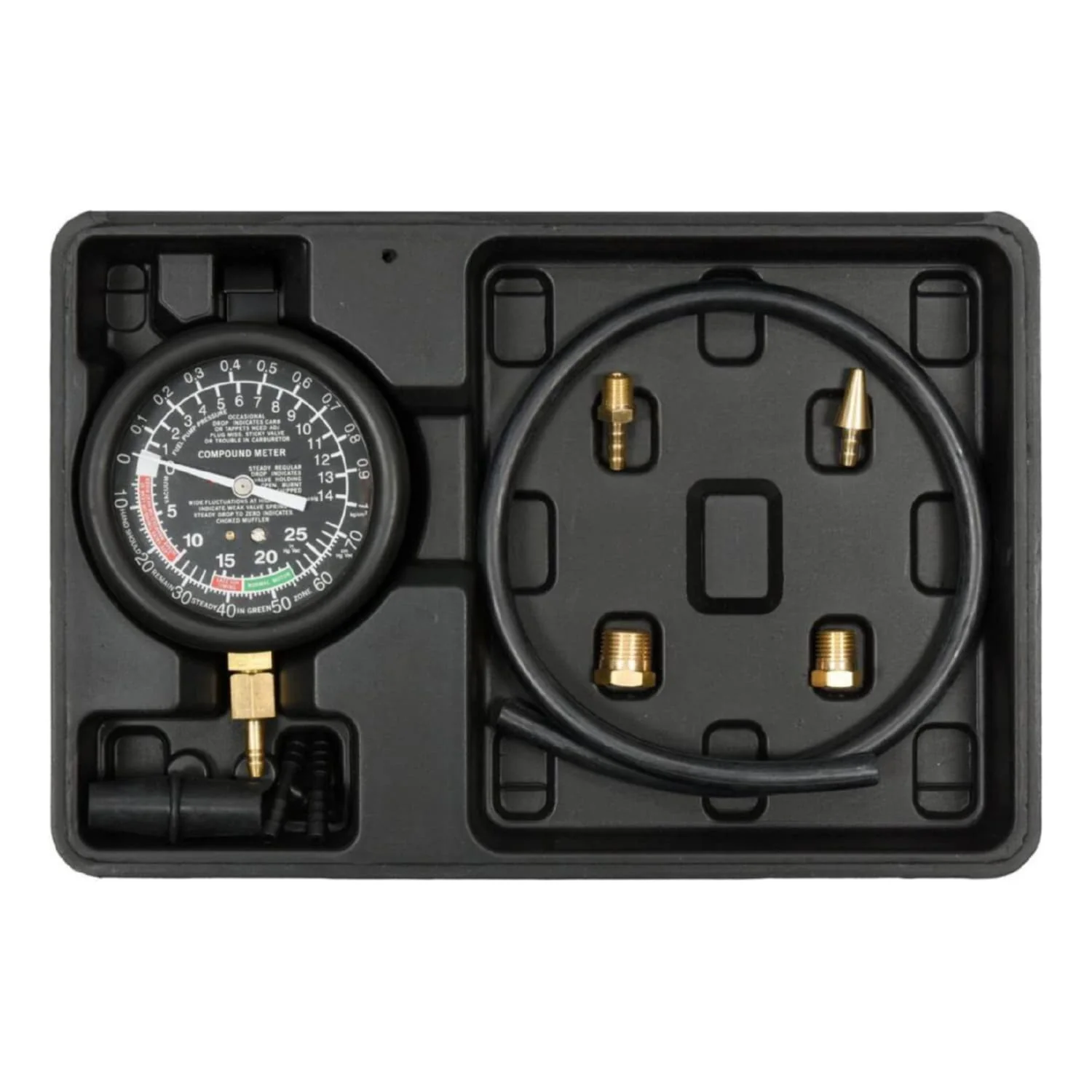 Probador De Bomba De Vacío Y Combustible. Para Verificar Bombas De Combustible Mecánicas, Líneas De Combustible Y Para Prueba De Fugas En Válvuas De Aceleracion. Set De 9 Piezas.