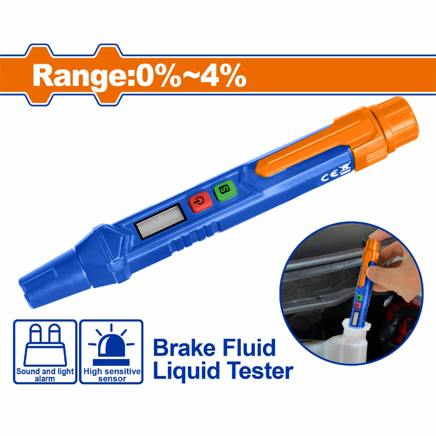 Probador De Líquido De Frenos Pantalla Digital LCD Rango: 0% ~ 4% Apagado Automático