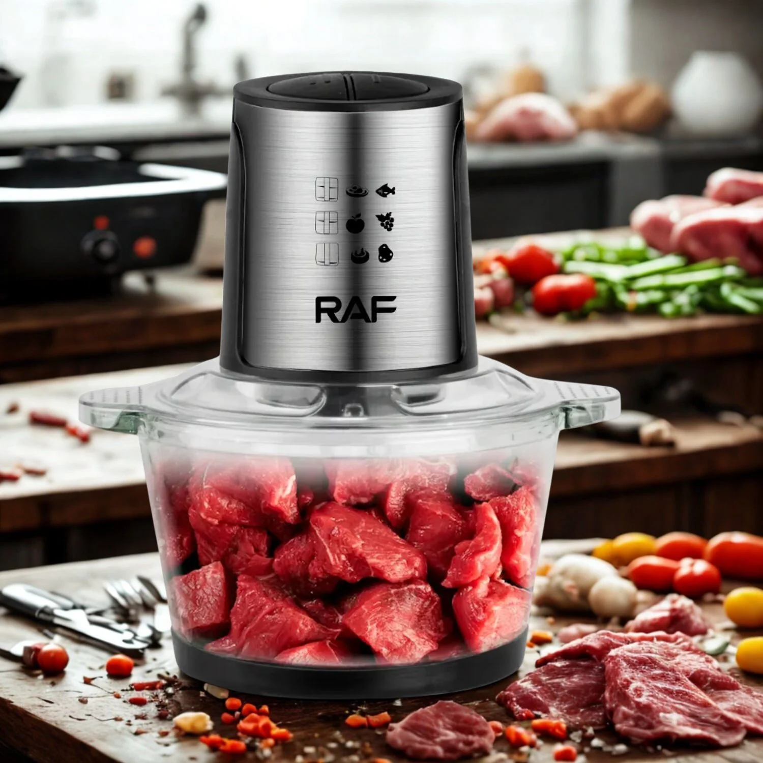 Procesador De Alimentos 300W Bowl Vidrio 2L Con 4 Cuchillas Espirales 110V/60 Hz. Mezclador De Alimentos. - Image 3