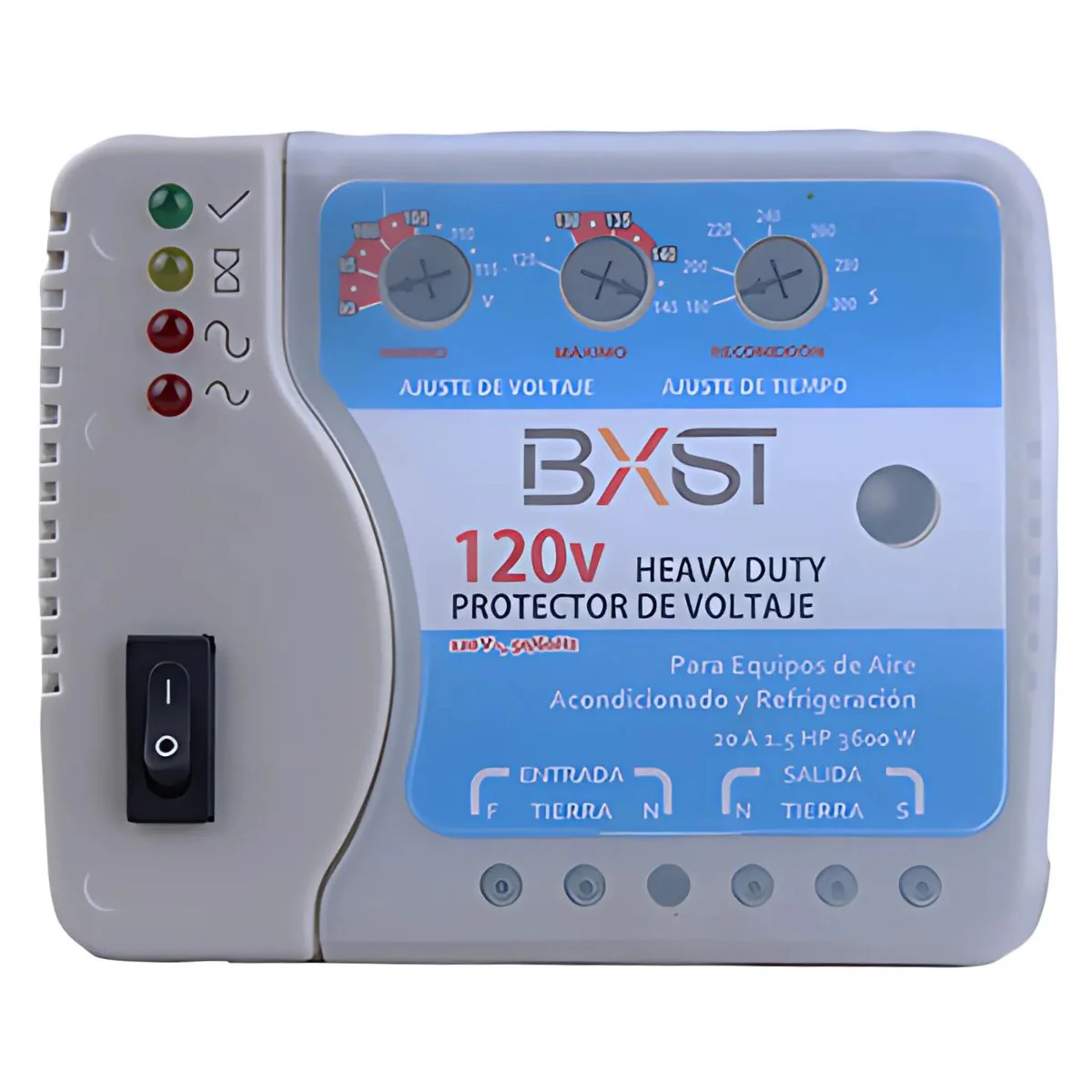 Protector De Voltaje 120V Heavy Duty. Para Aire Acondicionado Y Refrigeración. Potencia 2400W.