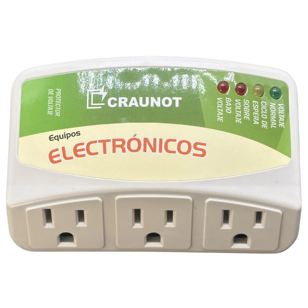 Protector De Voltaje Enchufable 110V Con 3 Toma. Supresor De Picos Para Equipos Electrónicos.