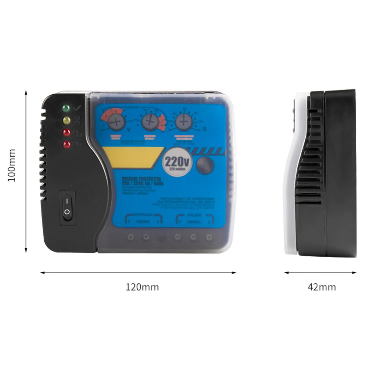 Protector De Voltaje Para Neveras, Refrigeradores Y Aires Acondicionados Con Indicadores LED Y Bornes De Conexión 220V Aires Acondicionados Hasta 36,000 BTU - Image 4