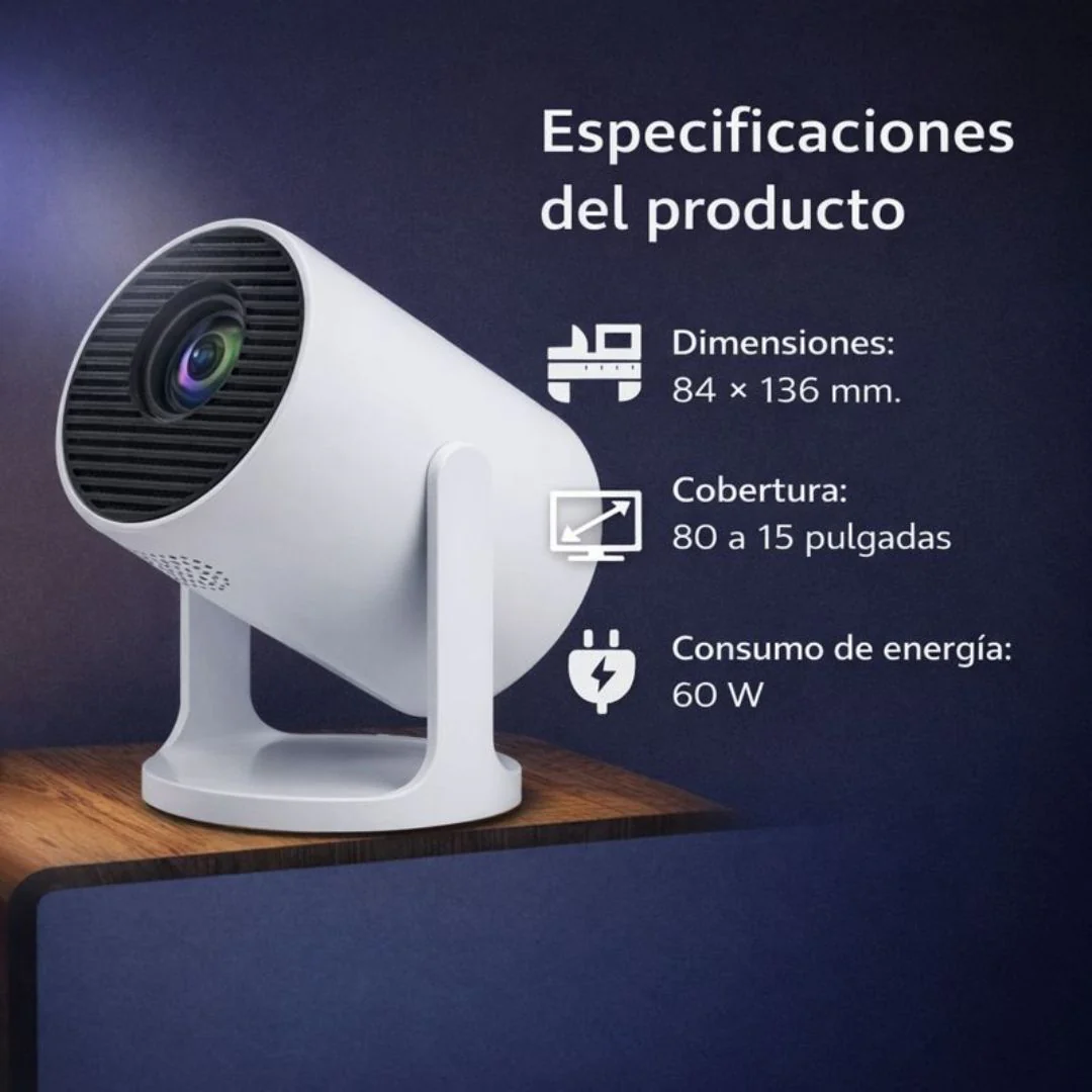 Proyector Portátil Android 13 Con Bluetooth. Resolución 4K. Pantalla De 15 A 80 Pulgadas. Hy300pro+S2 - Image 3