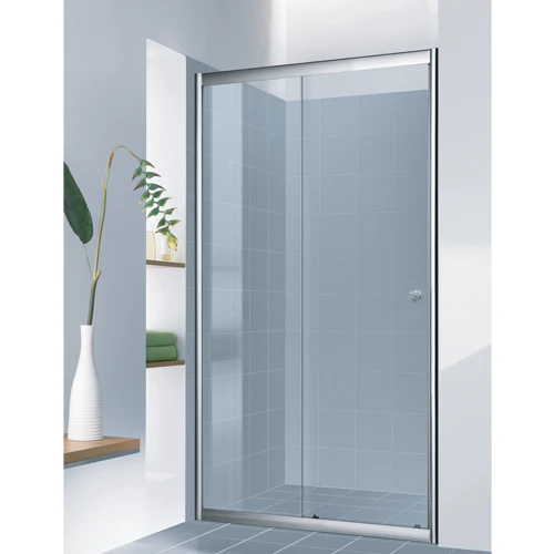 Puerta De Baño Ducha Aqua, Silver, Vidrio Temperado De 6Mm. Boton, Rodajas Cromadas - Image 5
