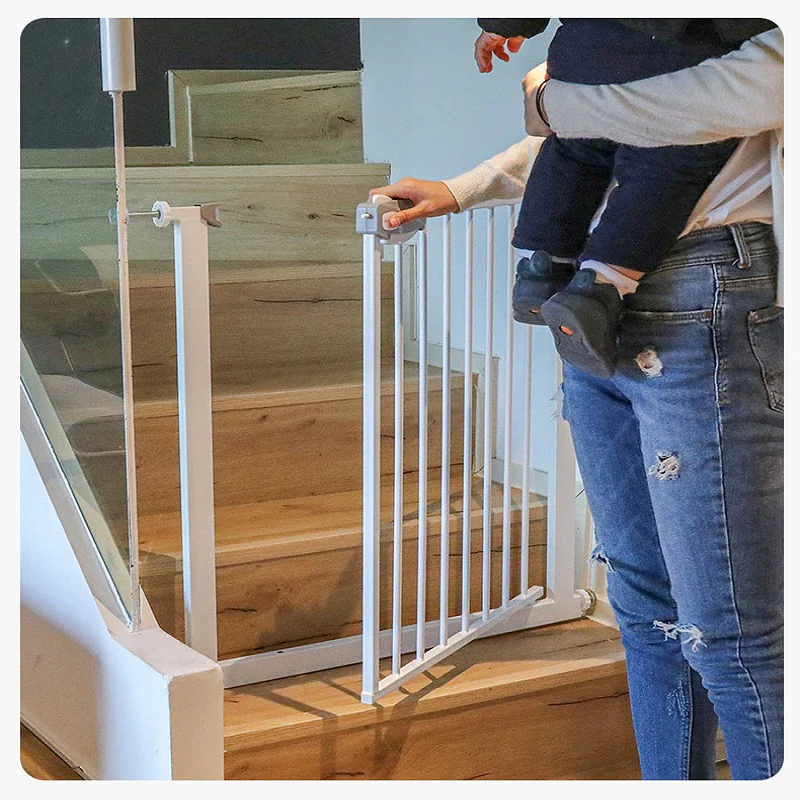 Puerta Barrera De Seguridad Para Bebes O Mascotas, Con Una Extensión Entre 76 A 84Cm, Color Blanco - Image 2