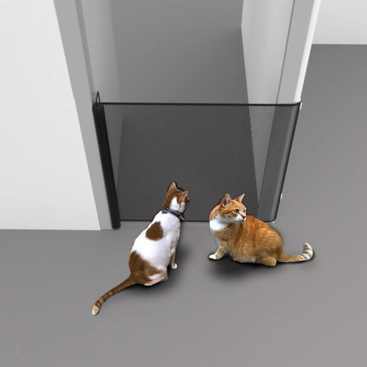 Puerta Retráctil De Seguridad. Barrera De Protección Para Niños Y Mascotas. Malla Extensible Para Escaleras Y Puertas 130×78 Cm.