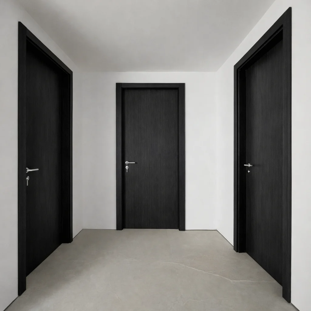 Puerta WPC 45Mm Madera Interior Wengue 85X215cm Incluye Marco Completo Y Herrajes Silver. Altisima Calidad Y Resistencia - Image 2