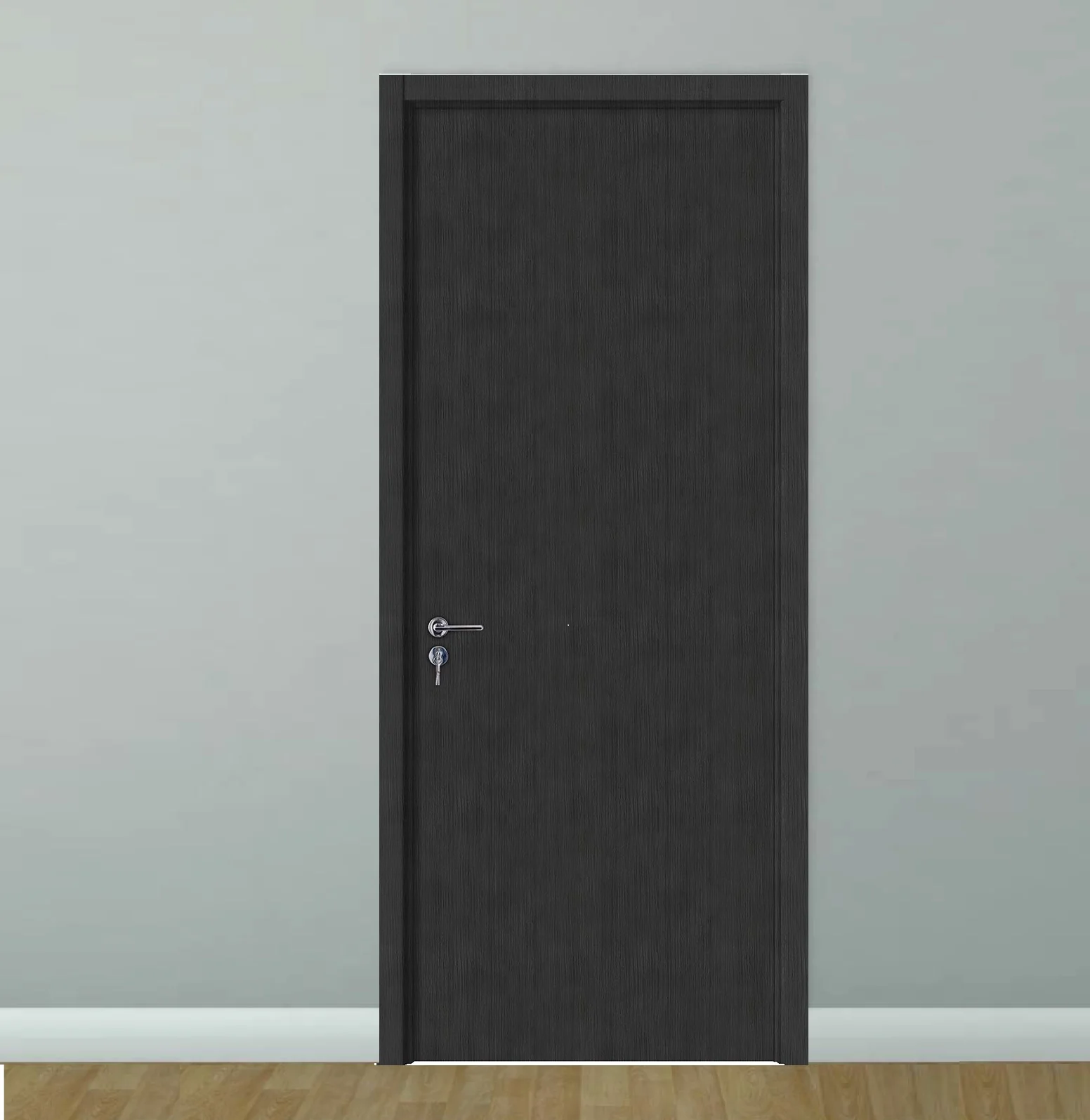 Puerta WPC 45Mm Madera Interior Wengue Recamara 100X215cm Incluye Marco Completo Y Herrajes Silver. Altisima Calidad Y Resistencia
