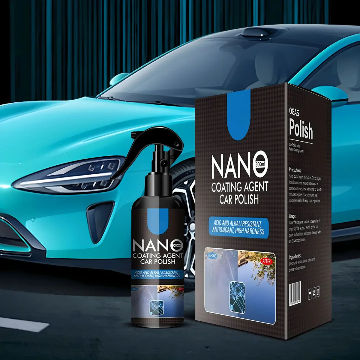 Pulidor Líquido Para Autos 300Ml. Spray Protector Y Abrillantador De Carros. Cera En Spray Resistente Al Agua Y Antioxidante.