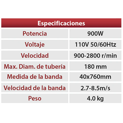 Pulidora De Banda Para Tubos Redondos 110V 60 Htz Velocidad Variable Para Bandas De 40*760Mm - Image 3