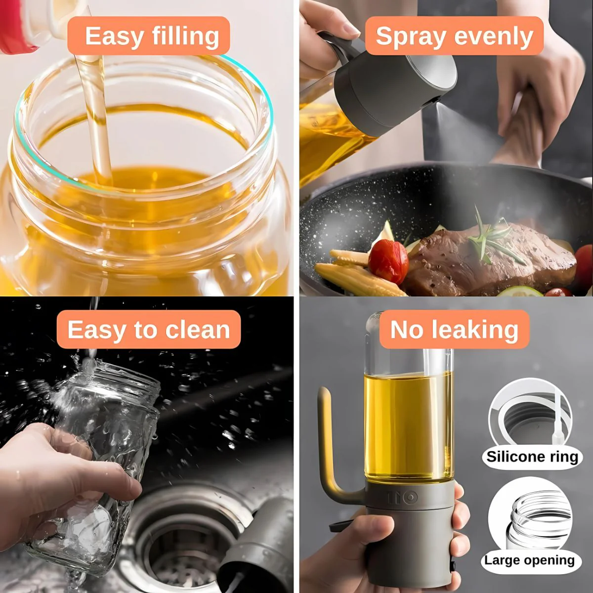 Pulverizador Spray De Aceite Para Cocinar. Dispensador 250Ml (8.5 Fl Oz) Aceitera - Image 3