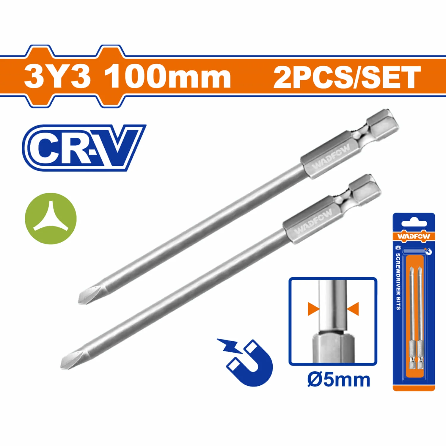 Puntas De Destornillador 3 Alas Cr-V Punta Magnética. Set De 2 Piezas. - Image 4