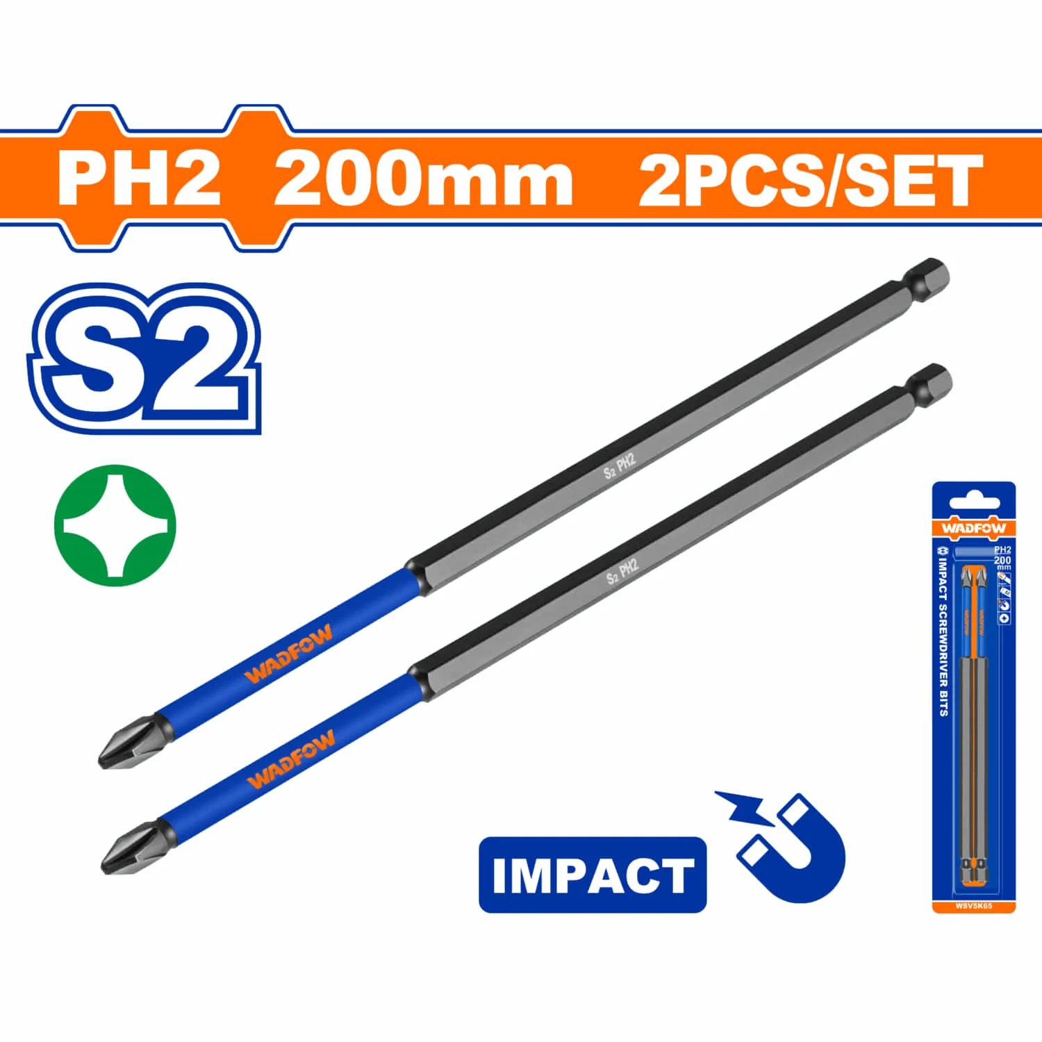 Puntas De Destornillador De Impacto PH2. S2. Set 2 Pzs. Superficie Magnética. Tipo Phillips. - Image 3