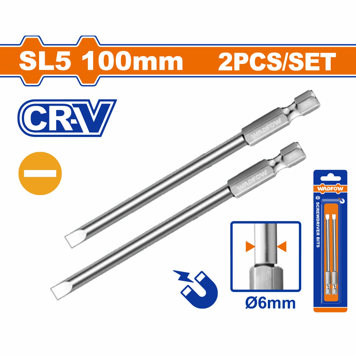 Puntas De Destornillador Plano Cr-V Punta Magnética. Set De 2 Piezas. - Image 3