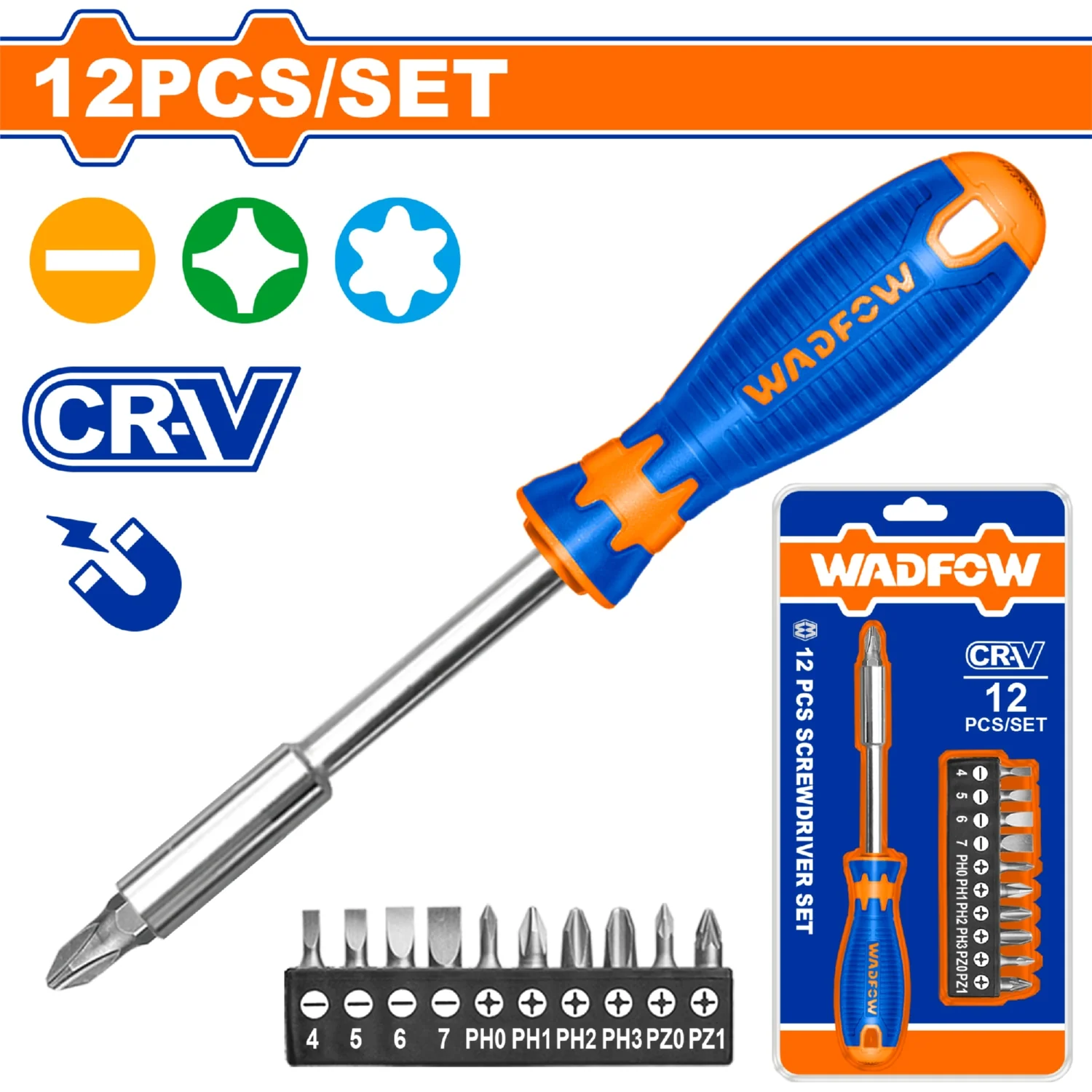 Puntas Para Destornillador De 1/4" Cr-V SL PH PZ Magnético. Set 12 Piezas. - Image 2
