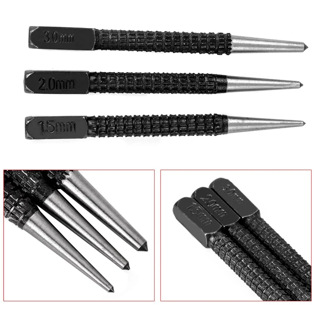 Punzón Antideslizante De Acero Carbono, Set De 3 Piezas. - Image 2