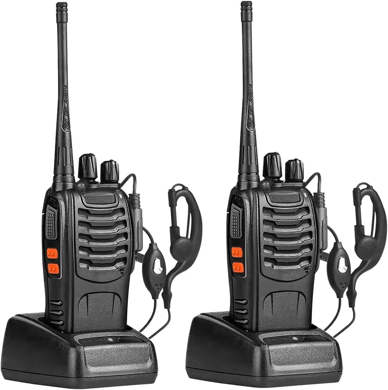 Radios Walkie Talkie Baofeng Con Cargador Y Auricular Color Negro 400-470 Bidireccionales De Mano Recargables De 16 Canales (Paquete De 10) - Image 4