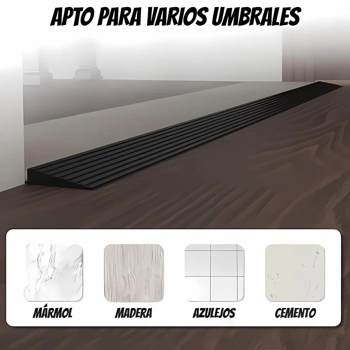 Rampa Adhesiva Antideslizante Para Umbral. 50Mm X 10Mm. Flexible Y Cortable. Rampa De Goma. (Se Vende Por Metro) - Image 3