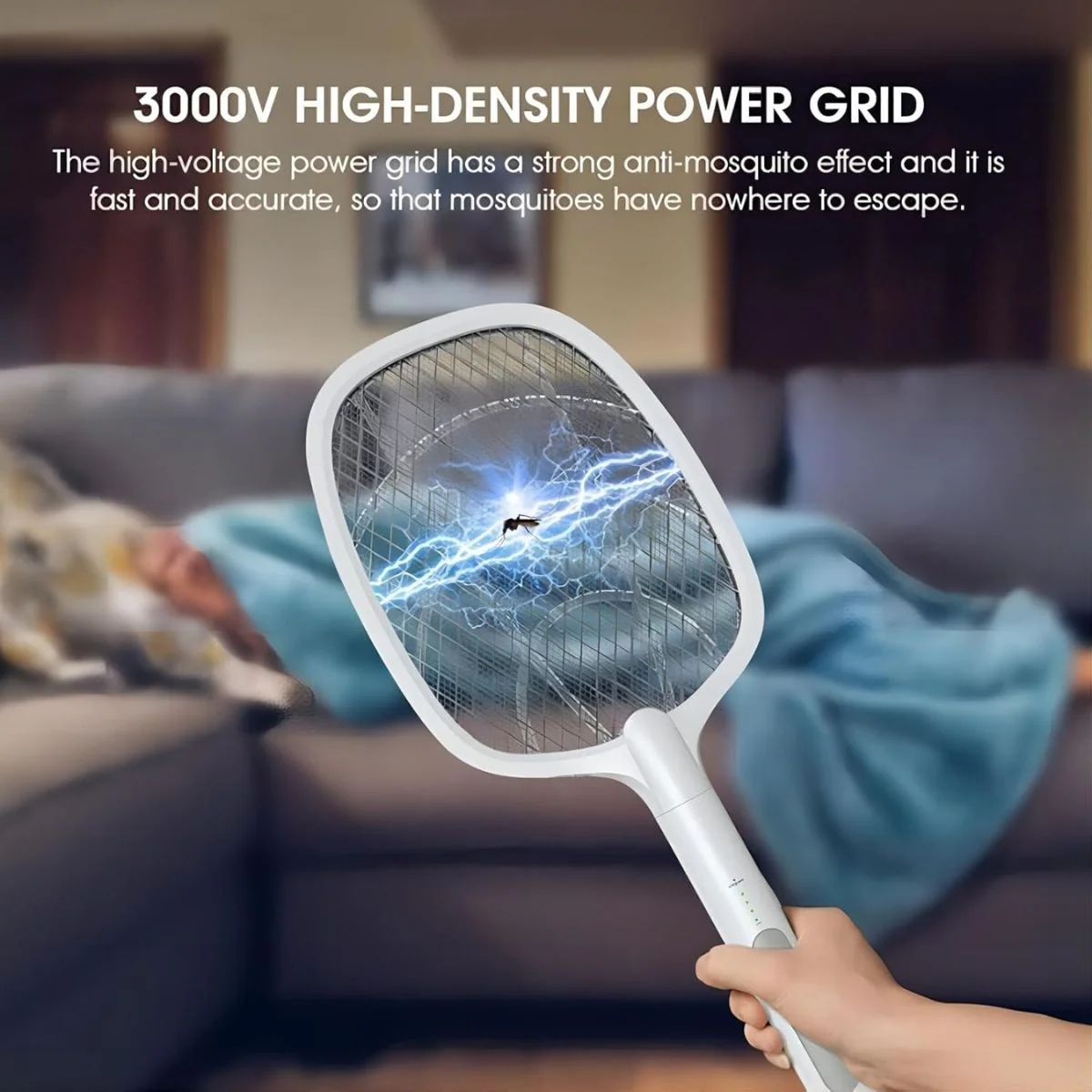 Raqueta Mata Moscas E Insectos. Trampa Para Mosquitos Eléctrica Portátil En Forma De Raqueta. Luz UV Inalámbrica. - Image 2