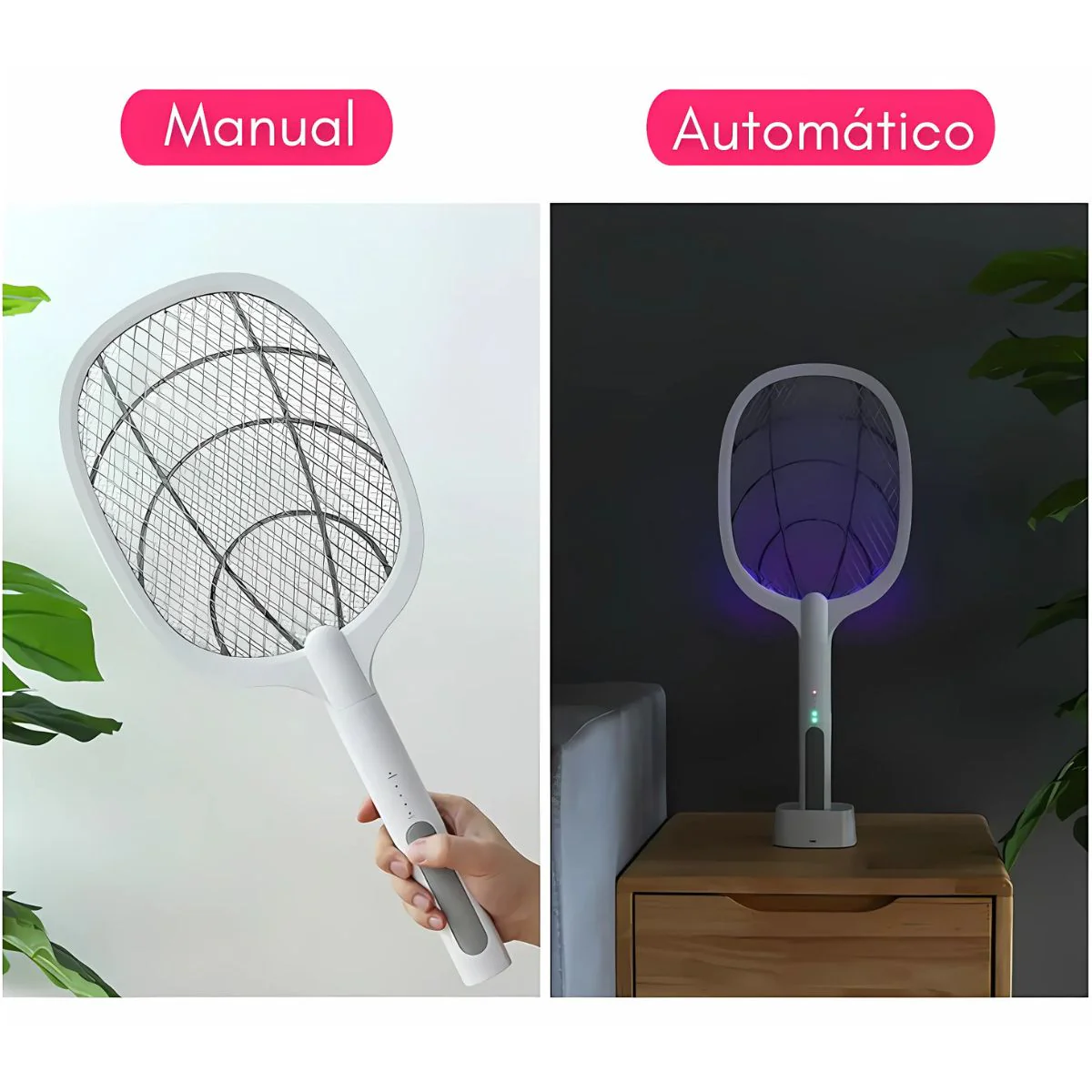 Raqueta Mata Moscas E Insectos. Trampa Para Mosquitos Eléctrica Portátil En Forma De Raqueta. Luz UV Inalámbrica. - Image 3