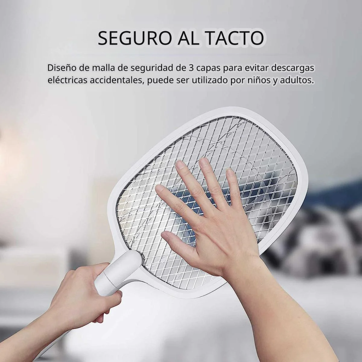 Raqueta Mata Moscas E Insectos. Trampa Para Mosquitos Eléctrica Portátil En Forma De Raqueta. Luz UV Inalámbrica. - Image 4