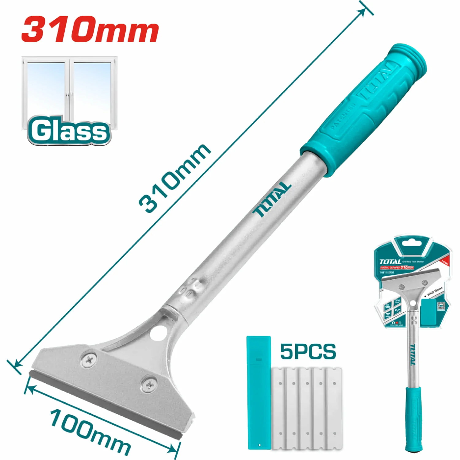 Raspador Con Placa De Cuchilla 310Mm. Incluye 6 Hojas De Cuchillo SK5