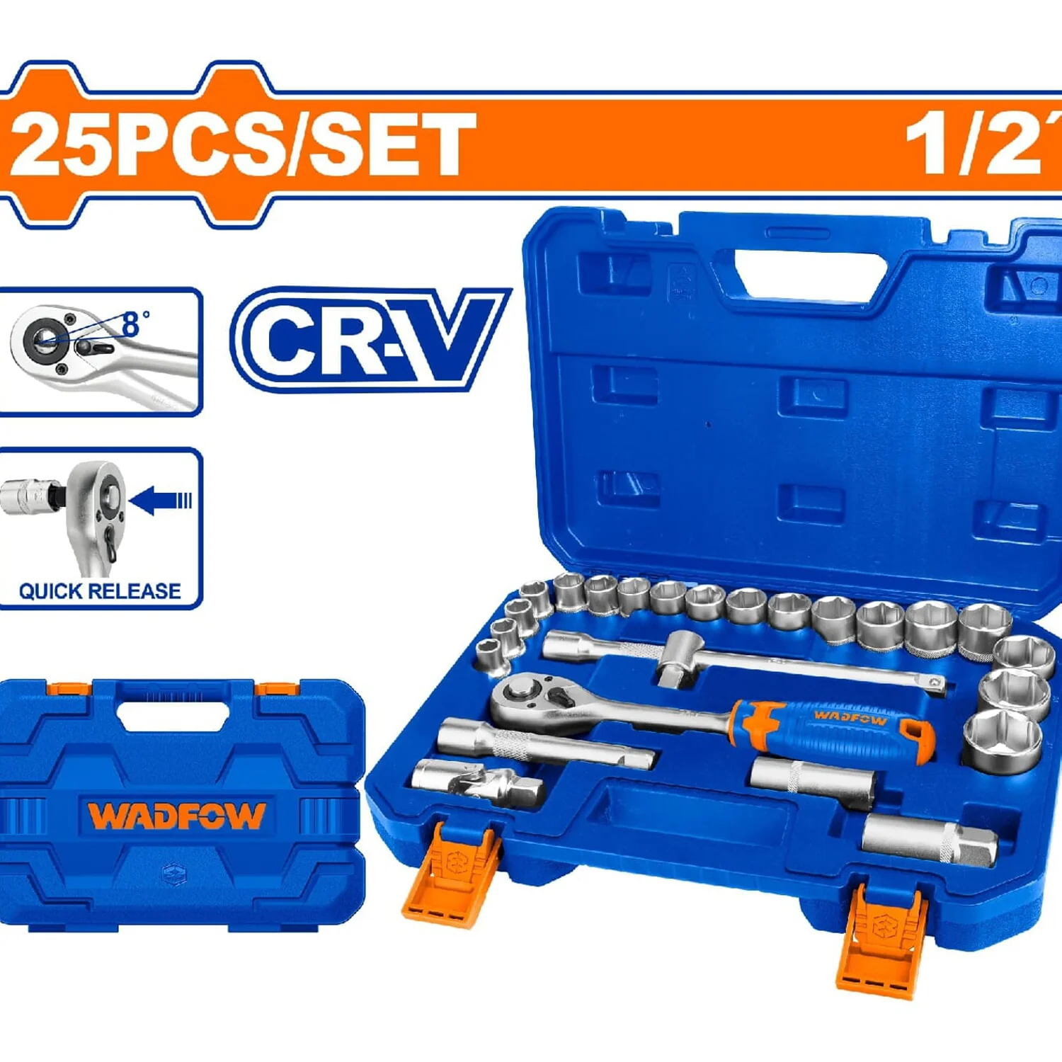 Ratchet Con Socket Dados 25 Piezas 1/2". CR-V. Tratamiento Térmico. Se Vende En Juego. - Image 2