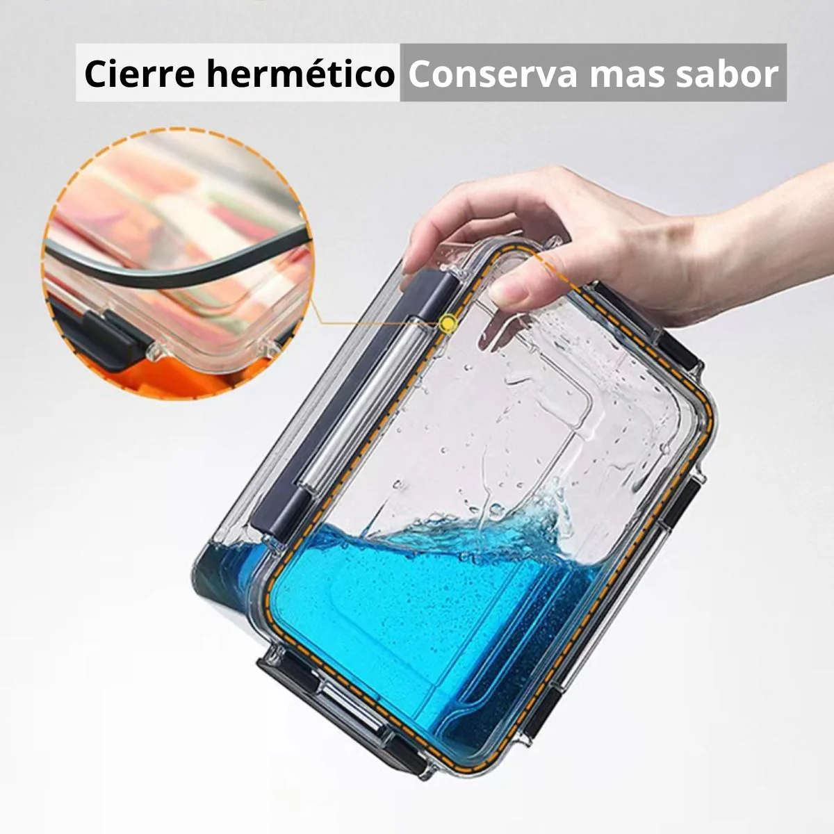 Recipiente Hermético De Almacenamiento Apilable De 3 Litros De PET Grado Alimenticio. Vasija De Comida Para Microondas Y Refrigerador. Caja De Almacenamiento Sellada. - Image 2