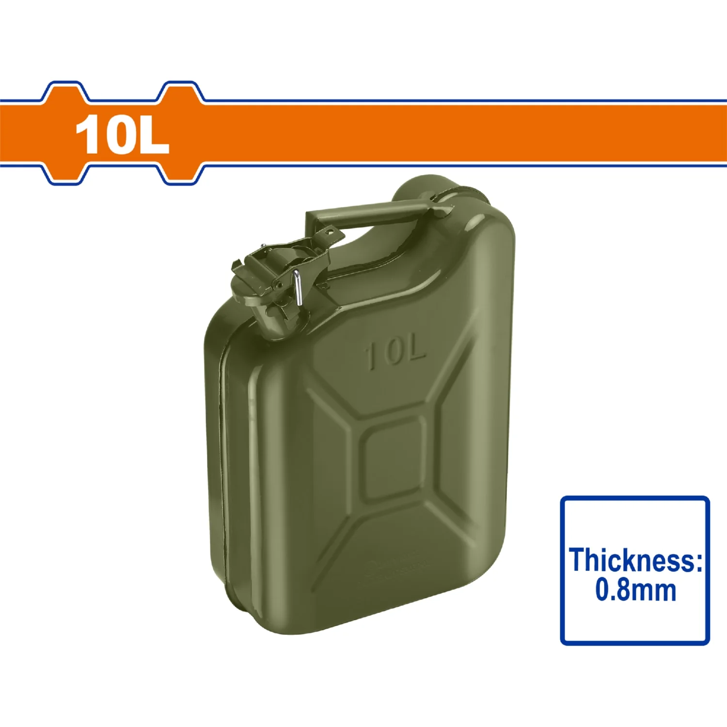 Tanque Para Gasolina Recipiente De Acero 10L. Espesor: 0.8Mm. Cierre Seguro. Resistente Al Uso. Caneca Combustible - Image 2