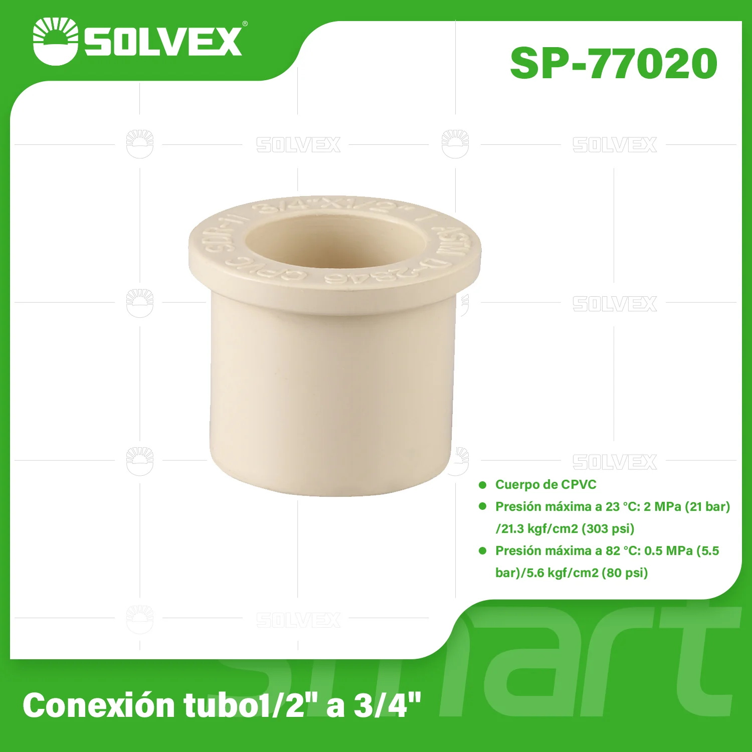 Reducciones CPVC. Bushings Adaptadores Para Agua Caliente Y Fría. Conexión Termofusión. - Image 2