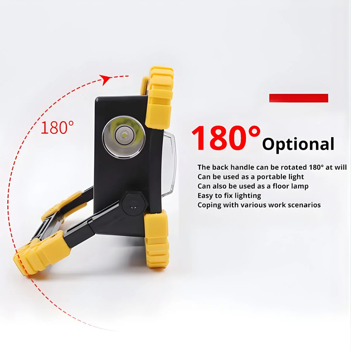 Reflector LED Portátil. Lampara De Trabajo 20W COB IPX4. Luz Recargable Con Soporte Giratorio 180°. Función Power Bank USB. - Image 3