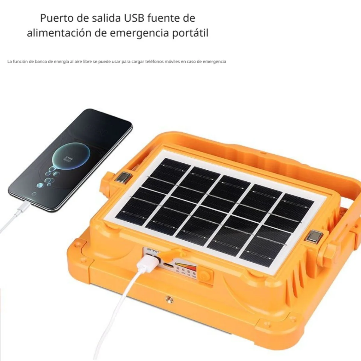 Reflector Solar Lampara LED 9000W Recargable Con Power Bank IP66 Para Exteriores - Image 4