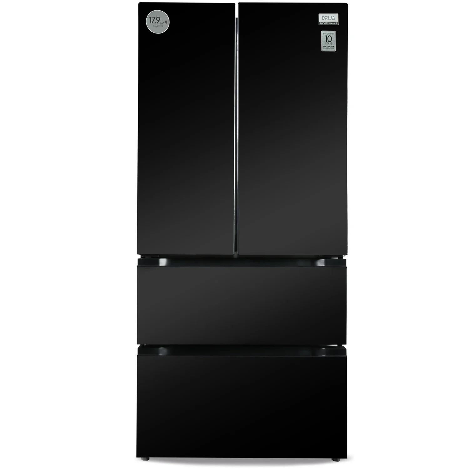 Refrigeradora Inverter 18 Pies Cúbicos. 4 Puertas De Espejo Negro