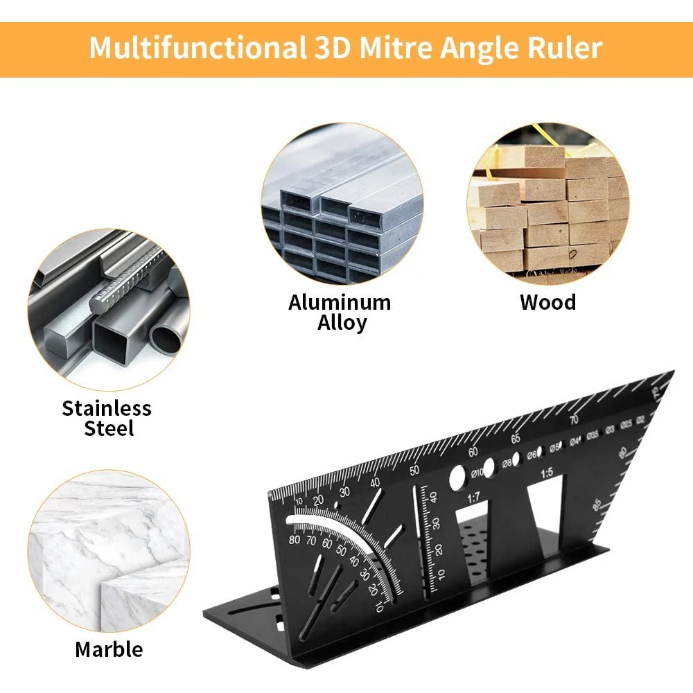 Regla De Aluminio De Múltiples Ángulos De 45 Y 90 Grados Para Carpintería - Image 6