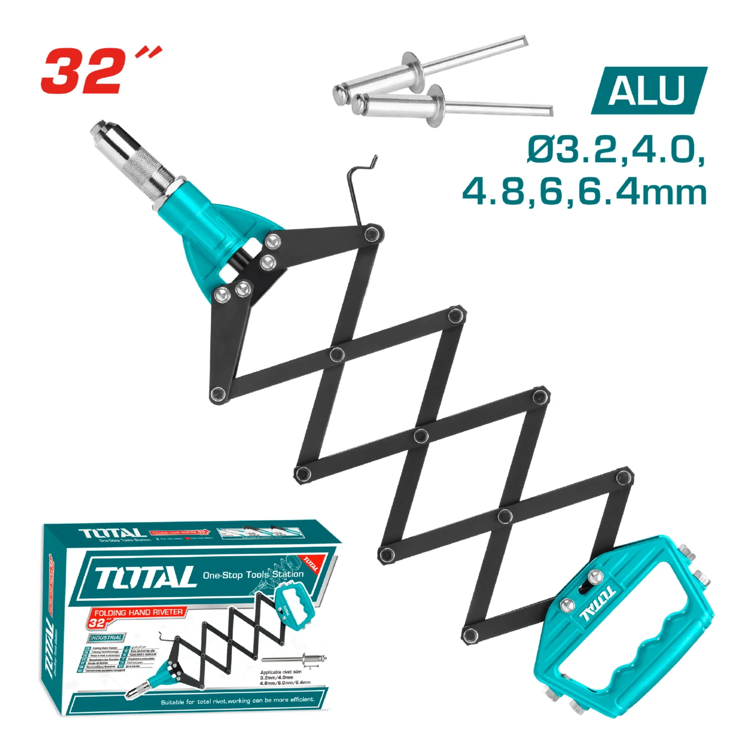 Remachadora De Acordeon Plegable 32" Capacidad Desde 3.2Mm A 6.4Mm - Image 2