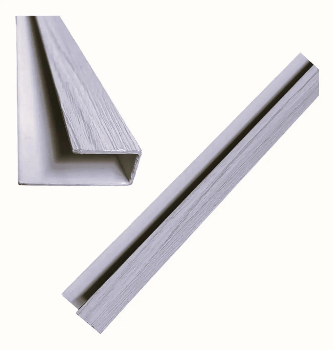 Remate Terminal Tipo C Accesorio Cielo Raso PVC Techo Madera Gris 5.95M  Resistente A Humedad Fácil Instalación Alta Durabilidad