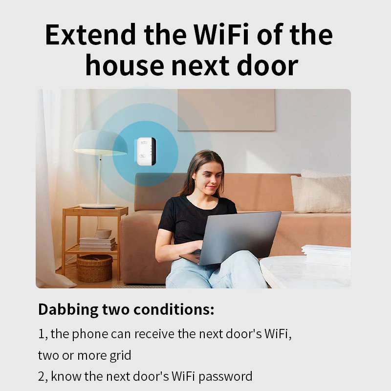 Repetidor Wifi Inalámbrico 300Mbps 2.4Ghz. Amplificador De Señal Wireless-N Con Botón WPS. Extensor De Cobertura 110V. - Image 4