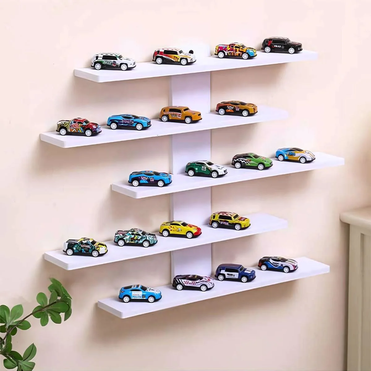 Repisa De Pared De 5 Niveles. Estante Flotante Adhesivo. Tablillas Blancas De 7.2Cm De Profundidad. - Image 2