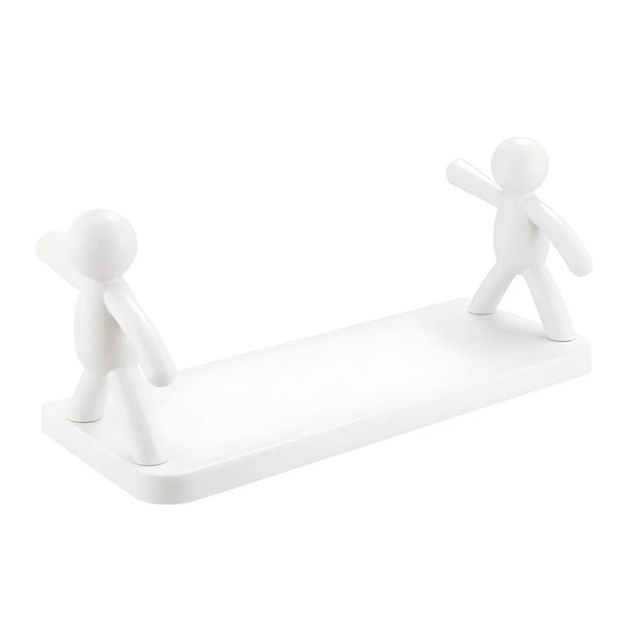 Repisa De Pared. Estante Flotante Adhesivo Con Figuras Decorativas. (Unidad) Tablilla Color Blanco. 31.5X12 Cm Para Baño O Cocina. - Image 3