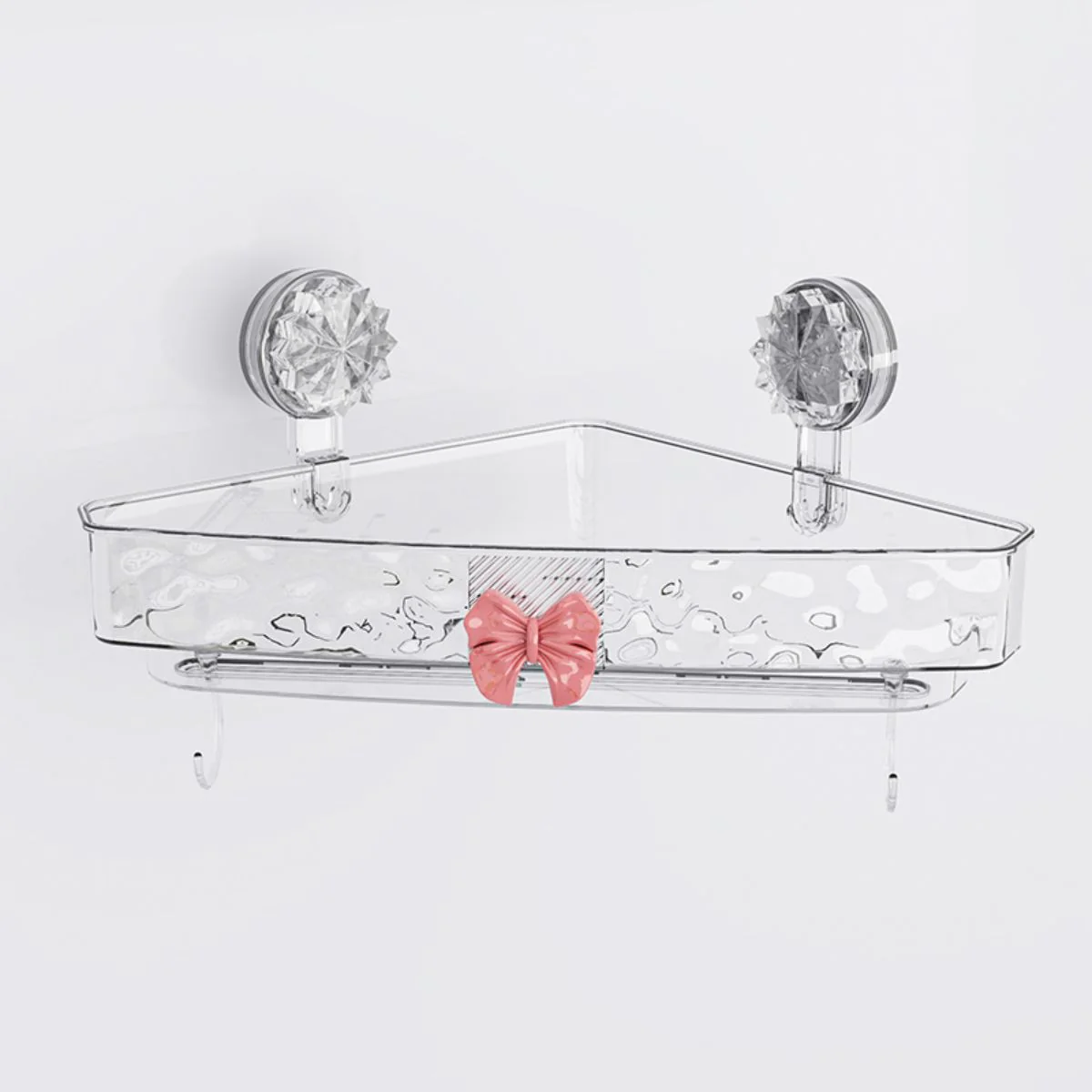 Repisa Esquinera Para Baño. Estante Flotante De Esquina Transparente Con Ventosas. Organizador De Ducha. 31.5X25x5.5Cm. - Image 2