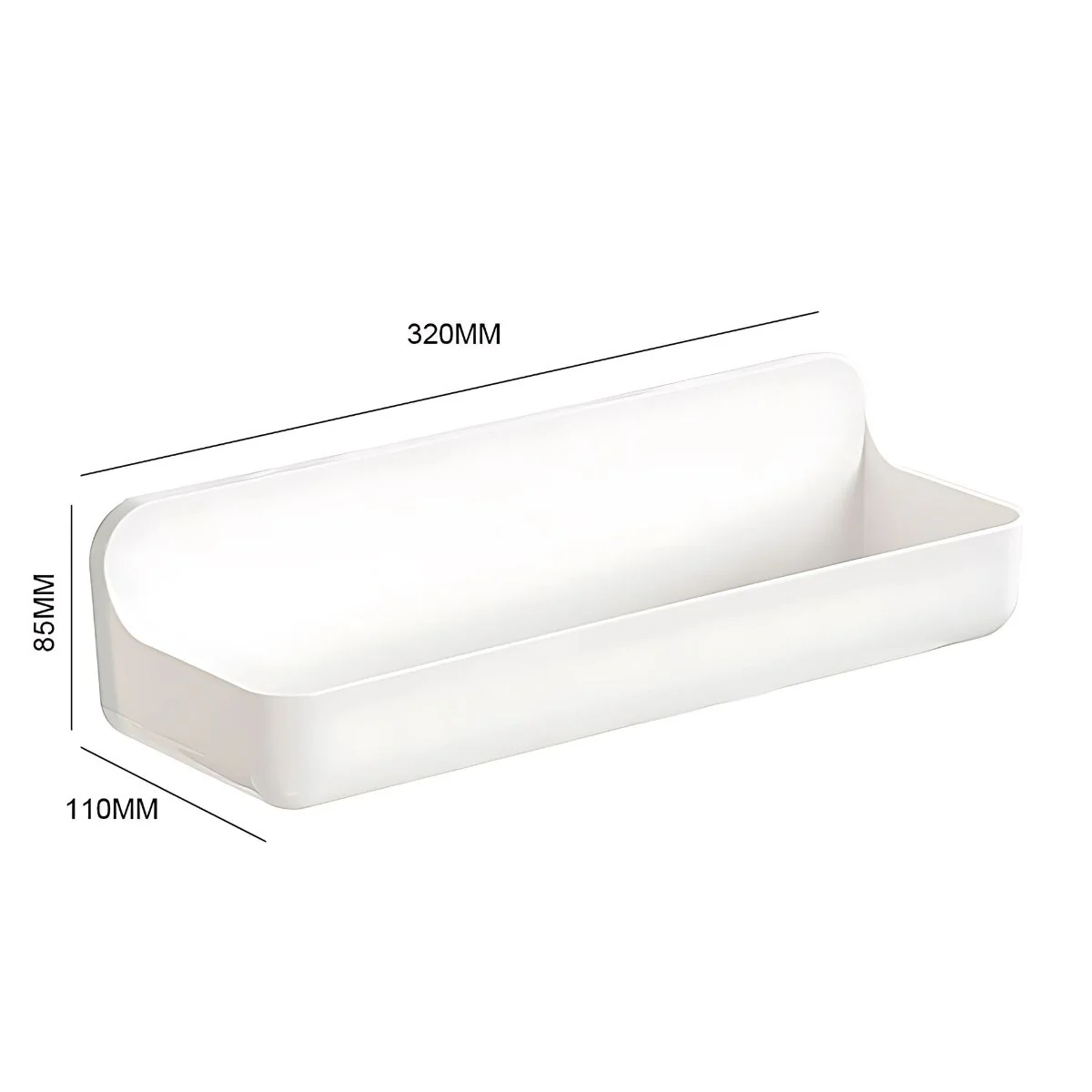 Repisa Multiuso De Ducha. Cesta Para Baño De Plástico Blanco. Caja Organizadora 32X11x8.5Cm.