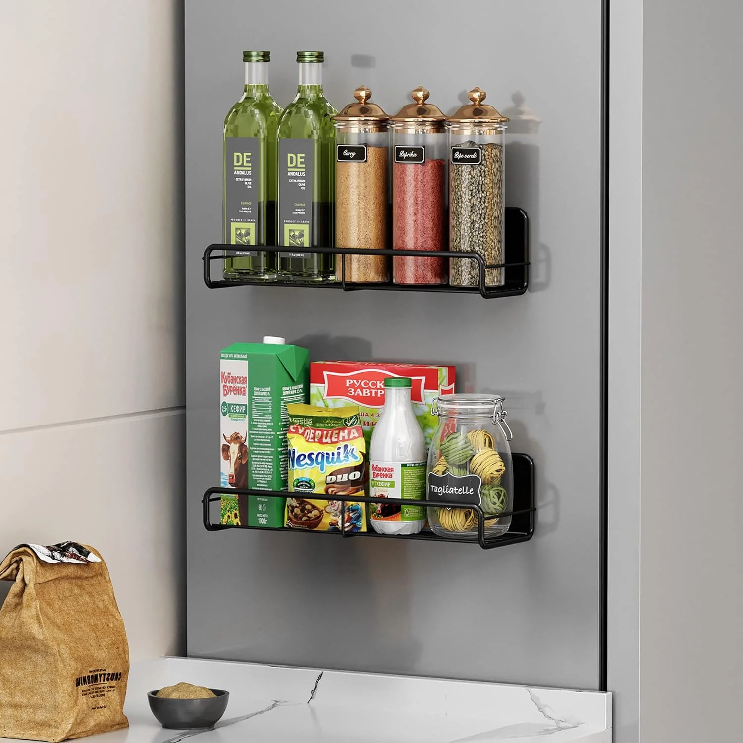 Repisa Organizadora Desmontable Magnética Multiusos. Set 2 Niveles. Ahorra Espacio En Cocina Y Lavandería. Rack