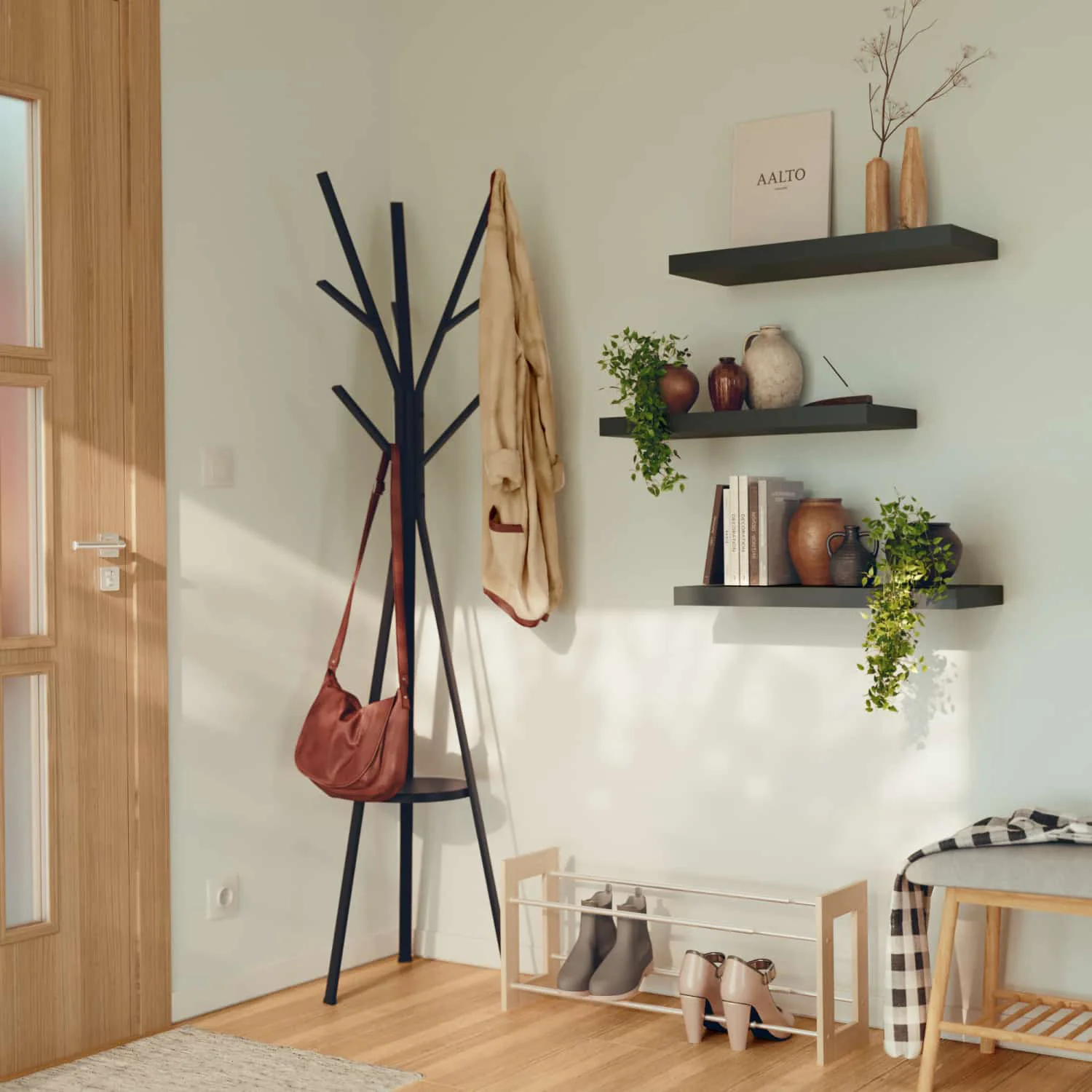 Repisas De Pared  60 Cm Largo X 23.5 Cm Ancho X 38 Mm Espesor (1 1/2") Color Negro - Image 2